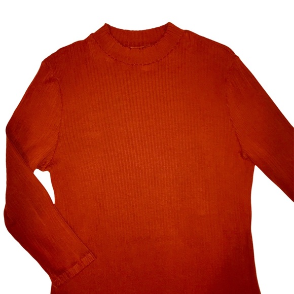 Rust Orange Dress 3/4 Sleeve Mock Neck Long Sleeve Sweater Dress A New Day XXL - Picture 4 of 14